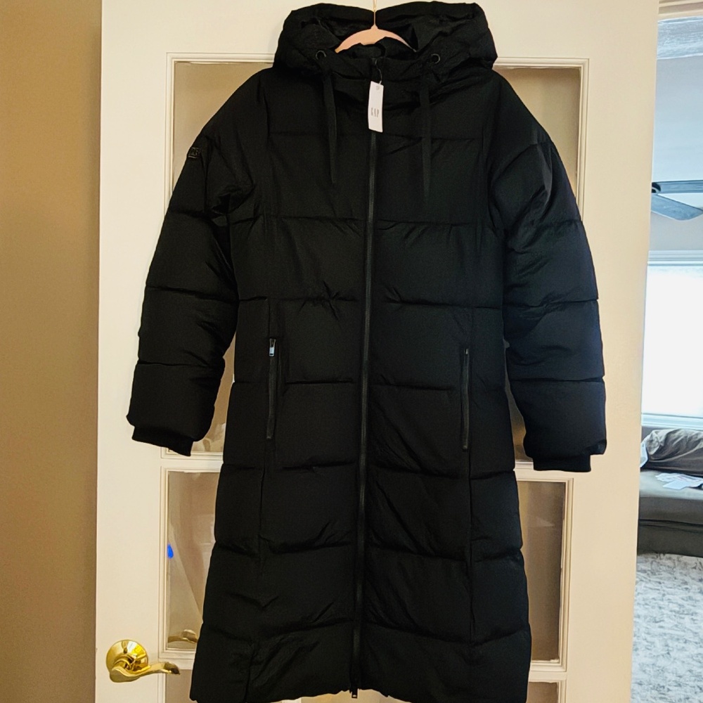 NWT – GAP ColdControl Max Long‎ Puffer Coat – Size XXS – Black